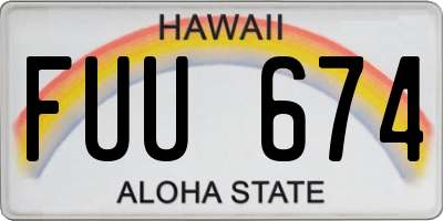 HI license plate FUU674