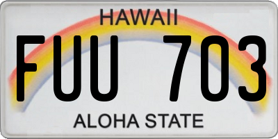 HI license plate FUU703