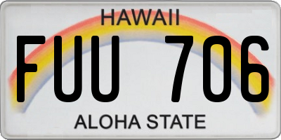 HI license plate FUU706