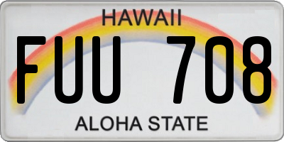 HI license plate FUU708
