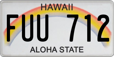 HI license plate FUU712
