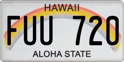 HI license plate FUU720