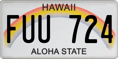 HI license plate FUU724