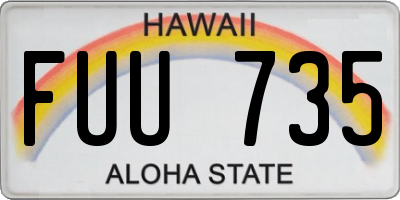 HI license plate FUU735