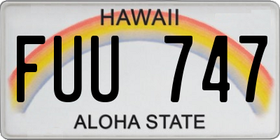 HI license plate FUU747