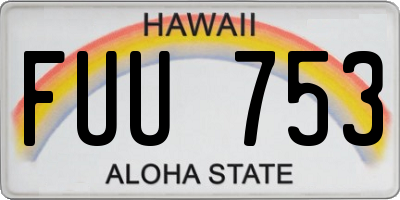 HI license plate FUU753