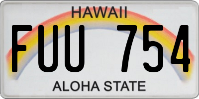 HI license plate FUU754
