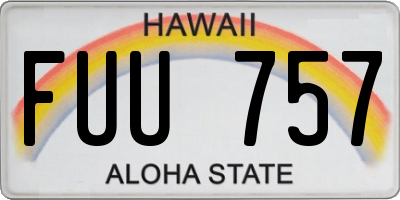 HI license plate FUU757