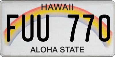 HI license plate FUU770