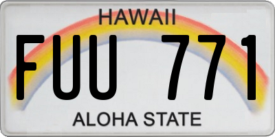 HI license plate FUU771
