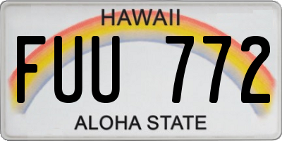 HI license plate FUU772