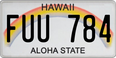 HI license plate FUU784