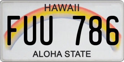 HI license plate FUU786