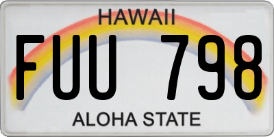 HI license plate FUU798
