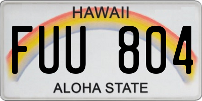 HI license plate FUU804