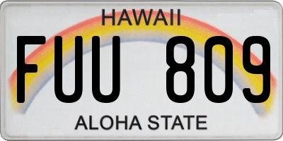 HI license plate FUU809