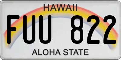 HI license plate FUU822