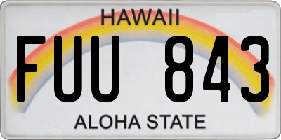 HI license plate FUU843