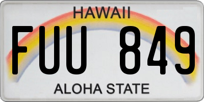 HI license plate FUU849