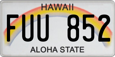 HI license plate FUU852