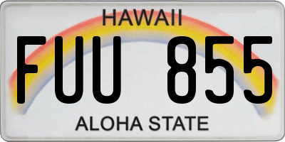 HI license plate FUU855