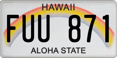 HI license plate FUU871