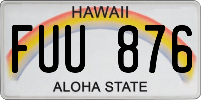 HI license plate FUU876