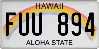 HI license plate FUU894