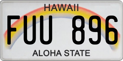 HI license plate FUU896