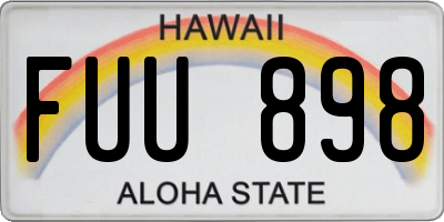HI license plate FUU898