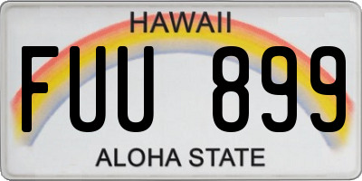 HI license plate FUU899