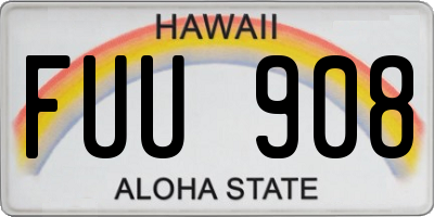 HI license plate FUU908