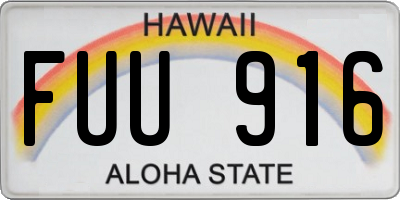 HI license plate FUU916