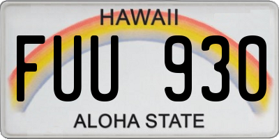 HI license plate FUU930