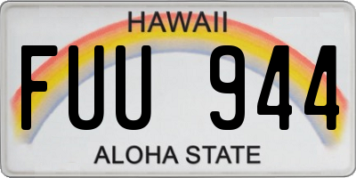 HI license plate FUU944