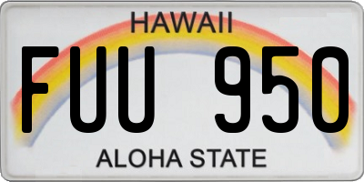 HI license plate FUU950