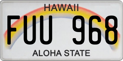 HI license plate FUU968
