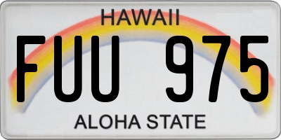 HI license plate FUU975