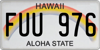 HI license plate FUU976