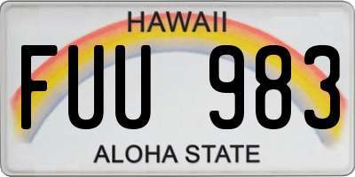 HI license plate FUU983