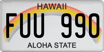 HI license plate FUU990