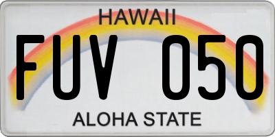 HI license plate FUV050