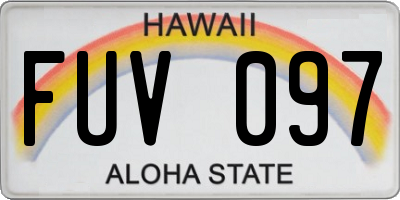 HI license plate FUV097
