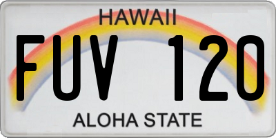 HI license plate FUV120