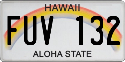 HI license plate FUV132