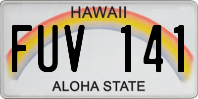 HI license plate FUV141