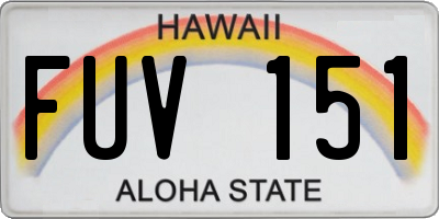 HI license plate FUV151
