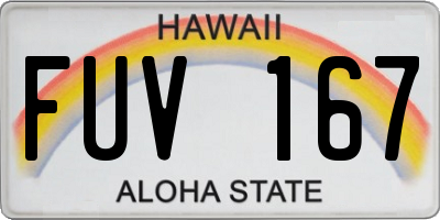 HI license plate FUV167