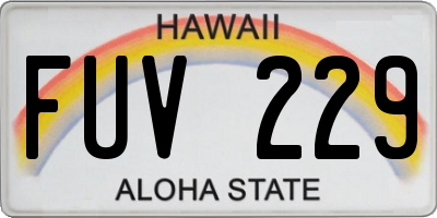 HI license plate FUV229