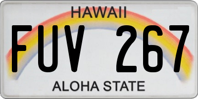 HI license plate FUV267